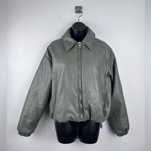 Zara Women Faux Leather Bomber Jacket Size Small